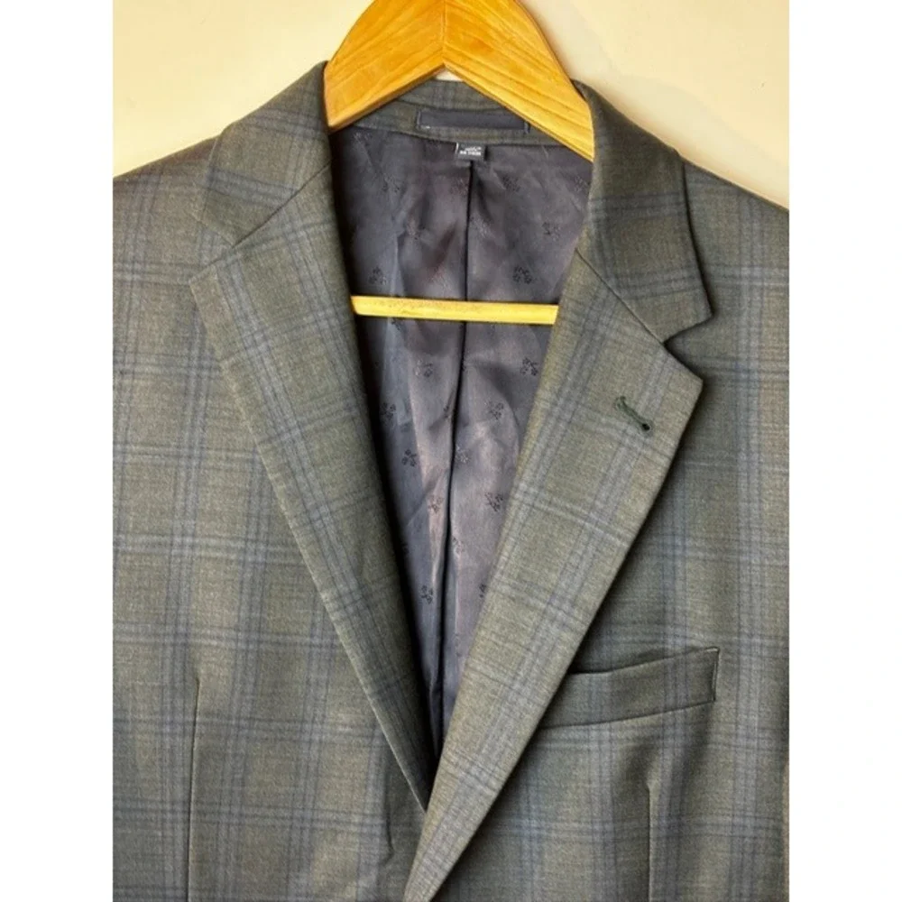 Mens‎ Jos A Bank Reserve 40R Wool Zignone Super 110s Italian Blazer Grey
